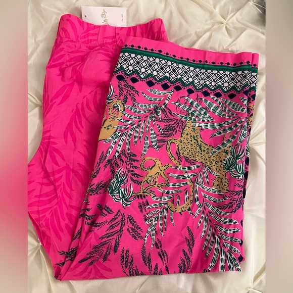 Lily Pulitzer Bal Harbor palazzo Vibrant Pink Patterned Pants - Picture 4 of 6